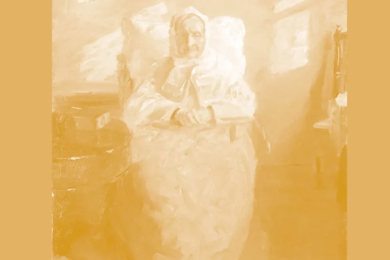 Mrs Ane Brøndum in the blue room